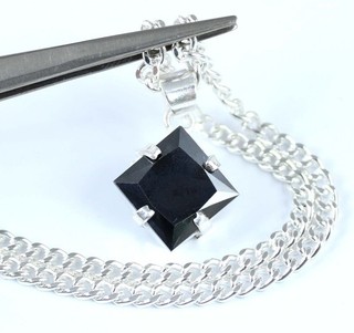 9.25 Ct Square Black Diamond Solitaire Certified Men's Pendant New Year Deal