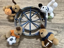 Baby Crib Mobile Lambs & Ivy Sports Bow Wow Dog Buddies Football Basket Soccer