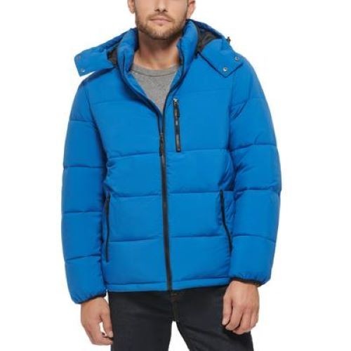 CLUB ROOM Performance Blue Puffer Coat Water Resistant Full Zip Regular Fit XL