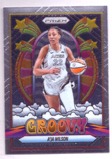 2025 Panini Prizm WNBA A'ja Wilson Groovy #1 Las Vegas Aces SP