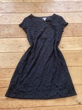 Xhilaration 90s Black Lace Floral Pattern Bodycon Evening Dress Size Large