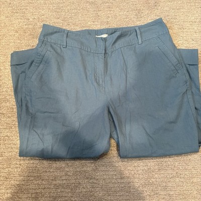 Vintage NWT Christopher & Banks 55% Linen Blue Capri Pants - Size 16