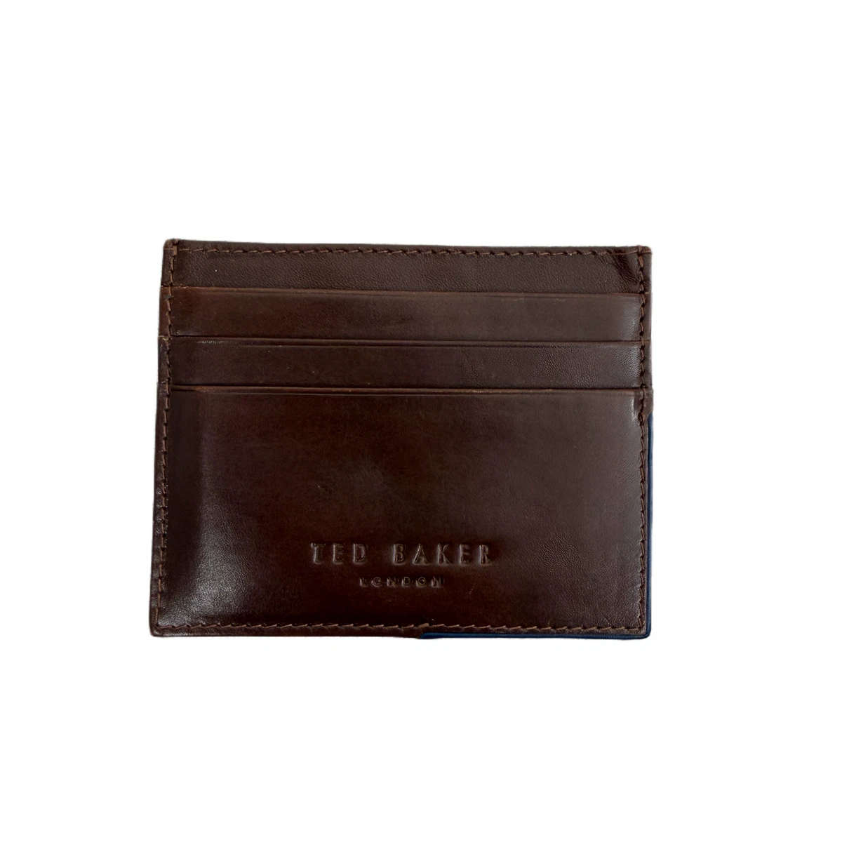Ted Baker Kornerr Metal Corner Bifold Coin Wallet, Accessoire de Voyage-Portefeuille à Double pli Homme, Bleu Marine, Taille Unique