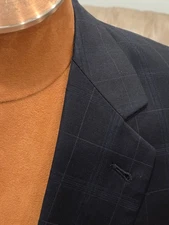 JOS. A. BANK Signature 41 Reg Navy Blue Gordon Suit Pleat Cuff Pants 34 X 30