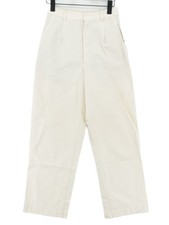 Uniqlo Women's Suit Trousers XS Cream Viscose with Linen, Polyester Dress Pants