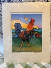 Rofus El Gallo - Pintura de Stacey Neumiller Arte, Campo, Granja, Pollo.
