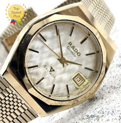 Rado Watch Balboa V 732.9593.3 Quartz Tungsten 18k Gold Plated