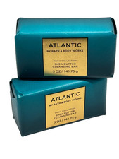 2 BATH  BODY WORKS ATLANTIC MEN'S SCENTED CLEANSING BODY BAR SOAP 4.2 OZ NEW