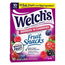 Gluten-Free Berries & Cherries Soft Fruit Snacks 10 Count .8 oz 2 Pack Treats