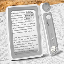Magnifying Glass with Light, 5X 10X 45X Rechargeable Page Magnifier for Readi...