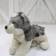 Douglas Cuddle Toy Gray Husky Pup Dog Plush Stuffed Animal 10"