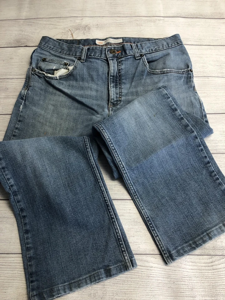 Lee Jeans Para Hombres 32x26 Azul Calce Relajado Bootcut Serie Moderna L653 Denim Cremallera Mosca Foto 3 de 4