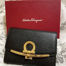 Ferragamo Business Card Holder with Box Excellent Condition Japan
