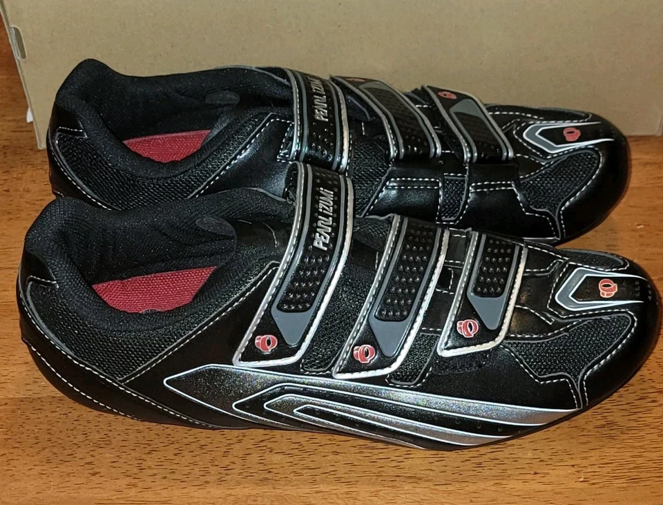 Zapatos de ciclismo de carretera Pearl Izumi Select para hombre talla 10 EE. UU. 43 UE negros/plateados/rojos 5757 Foto 2 de 4