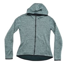 Nike Green Jacket Women's M Polyester Preowned Activewear Fleece Dri Fit Zip