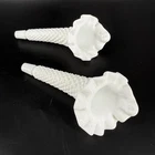 Vintage Pair 2 Fenton Milk Glass Hobnail Horn Epergne Replacement Trumpet Vase