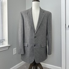 Oscar De La Renta Cashmere Blend Blazer Men 42L Gray 2 Button Ventless Jacket