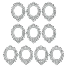 10 Pcs Mini Vintage Frames, 0.9 x 0.8" Resin Tiny Picture Frames, Silver