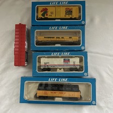 Lot Of 5 Vintage Life- Like HO Scale Railroad Cars In Box