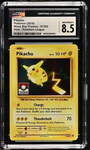 ⚡ PIKACHU 2016 - (Pokemon League) XY202 Black Star Promos Holo - CGC 8.5