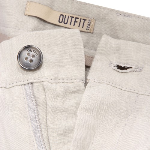 4347AF  bermuda uomo OUTFIT ITALY light grey linen short pant man - Afbeelding 4 van 4