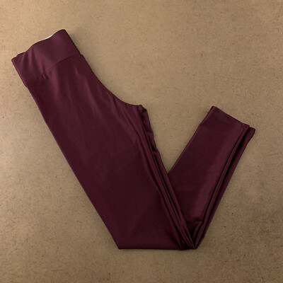 Three-S Women's Size US Small EU M Burgundy Shimmer High Rise Leggings NWT