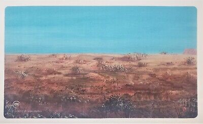 Scrubland Playmat MTG Play Mat SIGNED by Jesper Myrfors Scrubland Playmat MTG Play Mat SIGNED by Jesper Myrfors