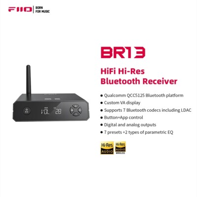 FiiO BR13 Bluetooth HiFi 5.1 Stereo Audio Receiver Amplifier support LDAC/aptX L