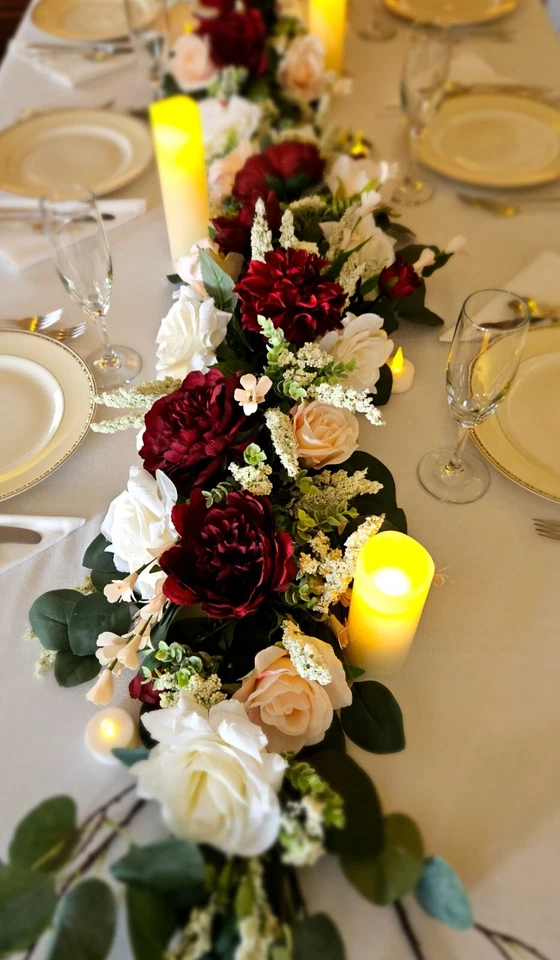 Wedding Centerpieces Flowers $350. Burgandy / Peach / Cream. Make an offer. - Image 3 of 4