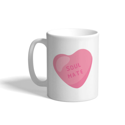 Ceramic Coffee Mug 11 Ounces Soul Mate Heart Valentines Day Tea Cup