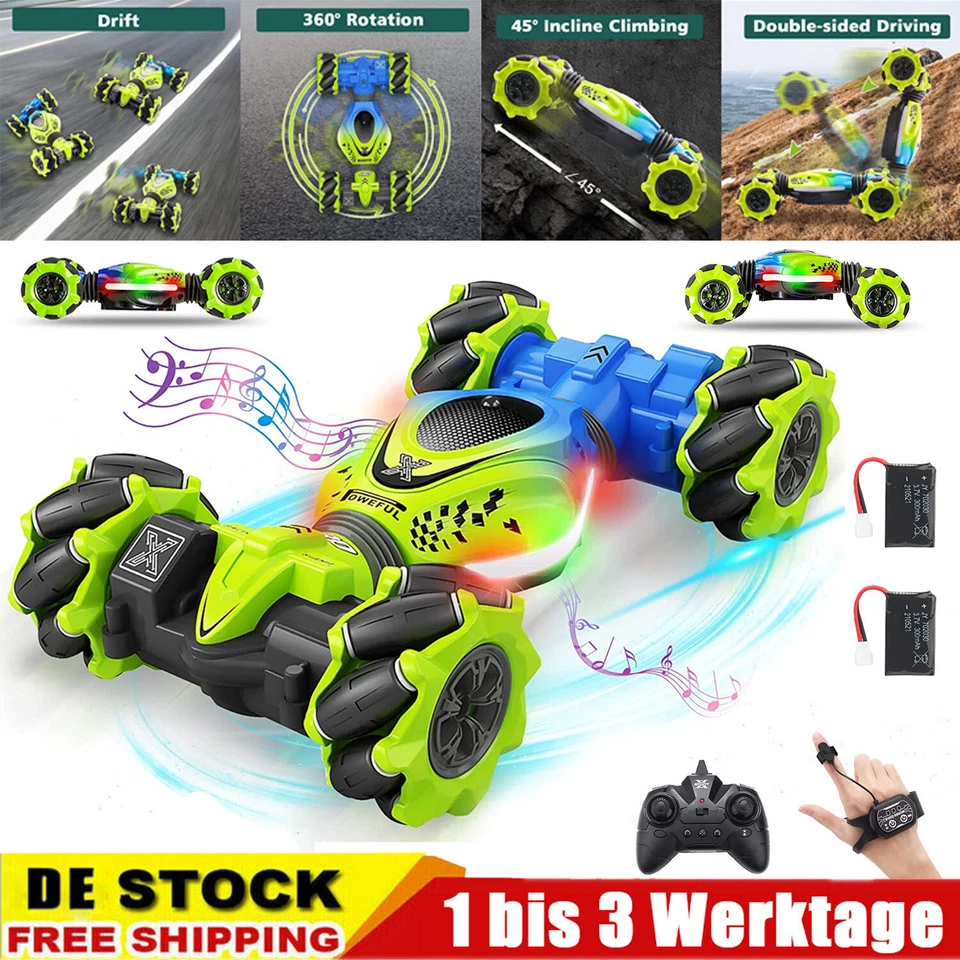 MARKENLOS 2.4GHz RC Stunt Auto Car Ferngesteuertes Kinder Geste RC Auto 4WD Offroad 360°