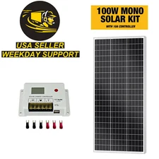 ExpertBattery 200W 12V Monocrystalline Solar Panel Kit with 20A PWM Controller