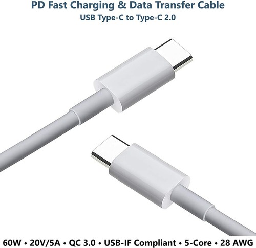 HeavyDuty Type C - C Charging Cable Fast iPhone ipad Samsung Charger Long Lead - Picture 3 of 7