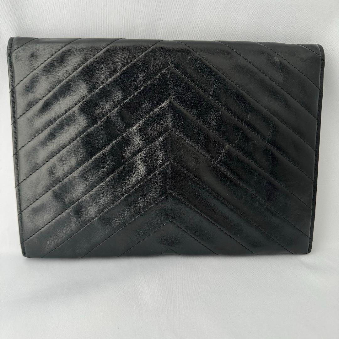 Borsa pochette Yves Saint Laurent s borsa marsupio pelle nera logo YSL punto V