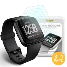 [4 Pack] For Fitbit Versa | Ringke ID Tempered Glass Screen Protector HD Clear