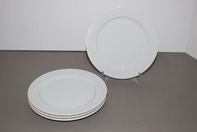 4 RARE MCM MODERNIST THOMAS GERMANY ABC WHITE 6-3/8'' BREAD/DESSERT PLATES