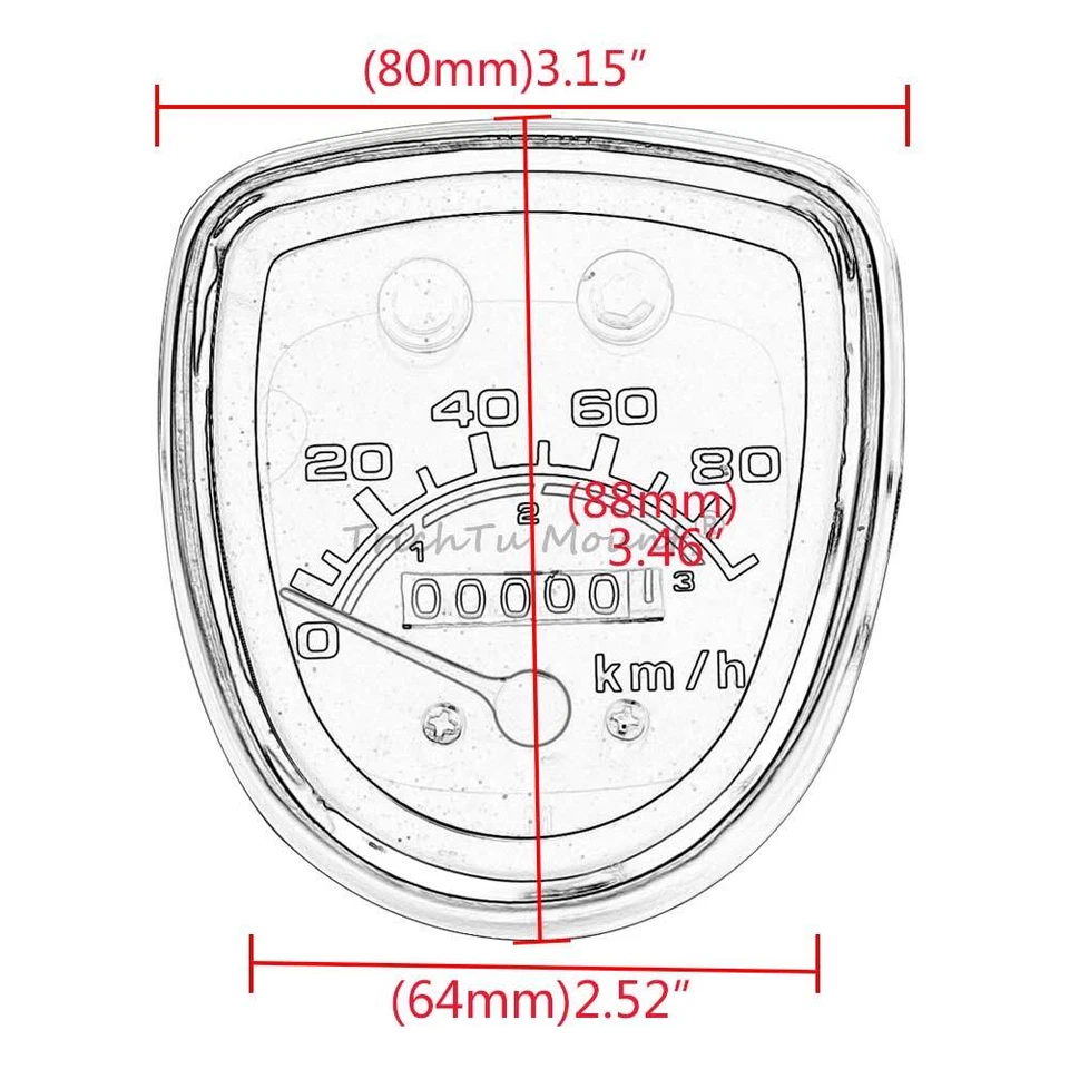 Velocímetro velocímetro para motocicleta Honda Passport C50 C70 C90 PASSPORT Deluxe Foto 2 de 4