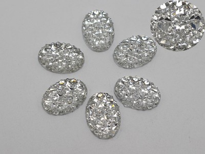 200 Mixed Color Flatback Acrylic Dotted Round Rhinestone Gem Cabochon Dome 10mm