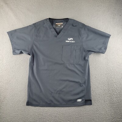 Skechers By Barco Scrub Shirt Mens Small Gray SSM Health Medical Uniform  Top