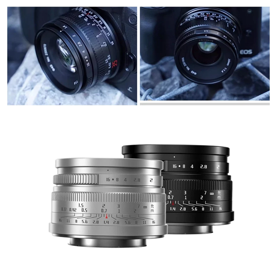 Lente retrato de gran apertura 35 mm F1,4 para Fuji XT50 XM5 XS20ZFC Sony ZV-E10 Foto 3 de 4