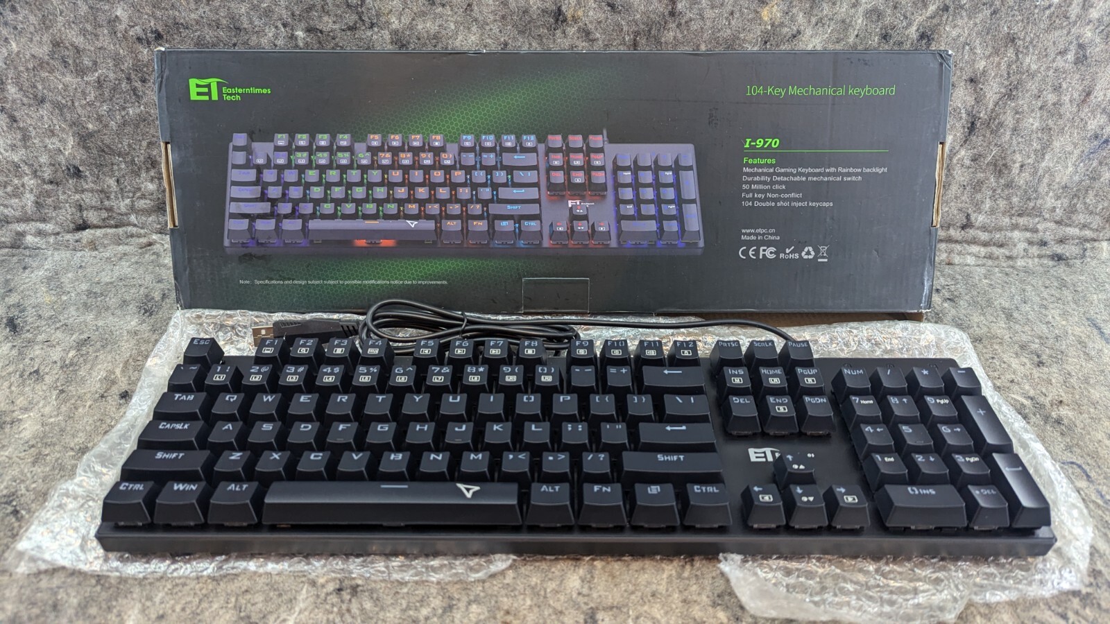 104-Key Mechanical Gaming Keyboard Easterntimes Tech 1-970 ET 🔥New🔥