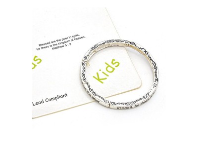 Silvertone ''Matthew 5:10'' Kids Bracelet ~ Gift Idea!