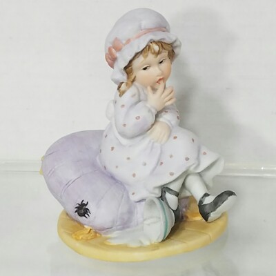 Nursery Rhyme baby room decor Little Miss Muffet 3.5'' vintage porcelain figurine
