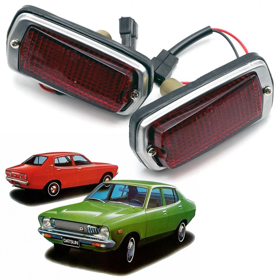 Par de lámparas laterales rojas para Datsun 510 120Y 240Z 260Z 1970 - 1978 Foto 3 de 4