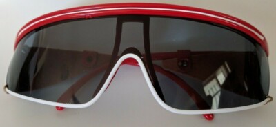 NWT True Vintage Funky Wrap Sunglasses w/side leather / amber lens tint Sunglass NWT True Vintage 1980 main image 3