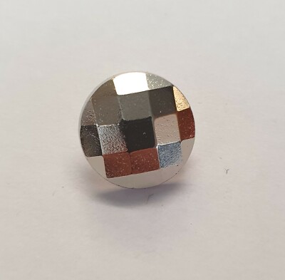 Silber Disco Kuppelform Schaft Knopf - 15mm/23L - B1135/T1685