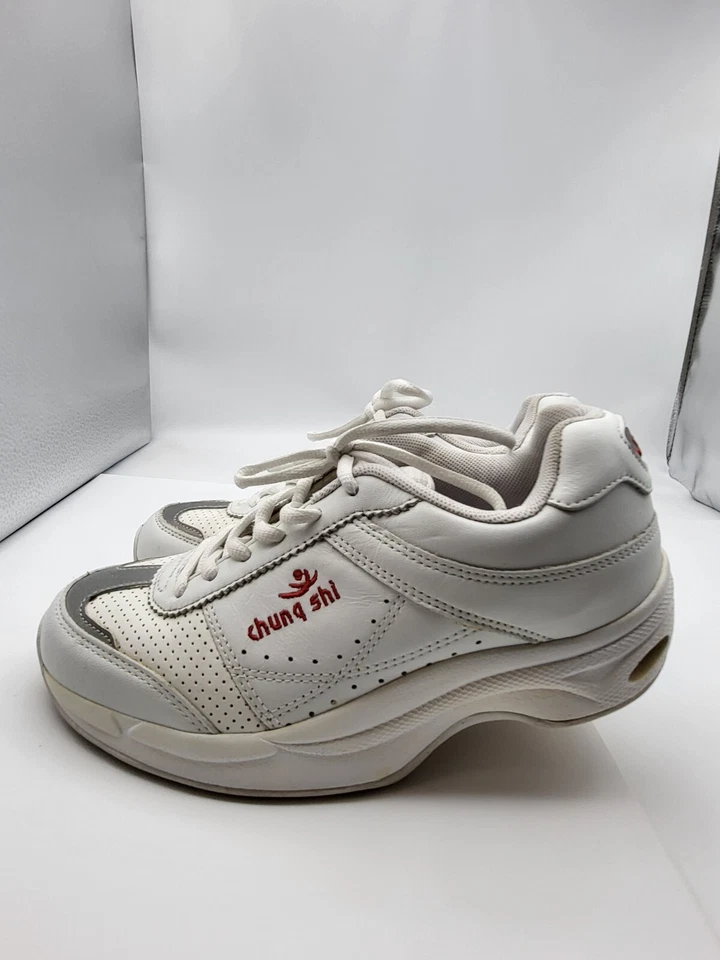 Zapatilla deportiva de ejercicio Chung Shi para mujer Rocker Tonificación talla US 6,5 tóner cuero blanco Foto 3 de 4