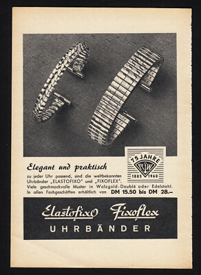 3w5240/ Old Advertising 1960 Watch Straps Elastofix and Fixoflex