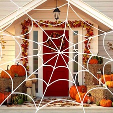 10.5Ft Spiderweb Halloween Decor Scary Haunted House Oudoor Wall Decor for Party