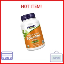 NOW Foods Supplements, Organic Spirulina 500 mg with Vitamins, Minerals and GLA 